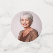 80と素晴らしい花柄の誕生日写真 コンフェッティ (スモール正面)