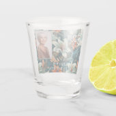 80と素晴らしい花柄の誕生日写真 ショットグラス (裏面)