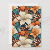 80と素晴らしい花柄の誕生日写真 招待状 (裏面)