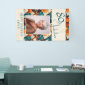 80と素晴らしい花柄の誕生日写真 横断幕 (トレードショー)