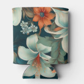 80と素晴らしい花柄の誕生日写真 缶クーラー (裏面)