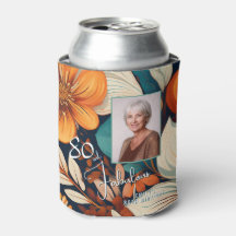 80と素晴らしい花柄の誕生日写真