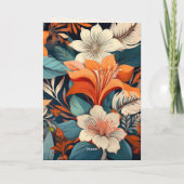 80と素晴らしい花柄誕生日 カード (裏面)