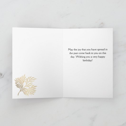 80と素晴らしい葉80th誕生日フォトカード カード (内部)