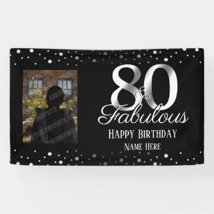 80と素晴らしい誕生日紙吹雪写真 横断幕