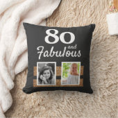 80と素晴らしい金ゴールドグリッター2写真80誕生日 クッション (ブランケット)