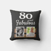 80と素晴らしい金ゴールドグリッター2写真80誕生日 クッション (正面)