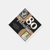 80と素晴らしい金ゴールドグリッター2写真80誕生日 スタンダードカクテルナプキン (角)