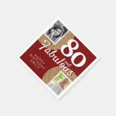 80と素晴らしい金ゴールドグリッター2写真80誕生日 スタンダードカクテルナプキン (角)
