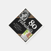 80と素晴らしい金ゴールドグリッター2写真80誕生日 スタンダードカクテルナプキン (角)