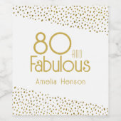 80と素晴らしい金ゴールドグリッター80誕生日 ワインラベル (シングルラベル)