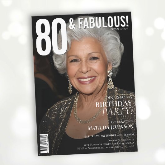 80と素晴らしい雑誌カバー80誕生日 招待状
