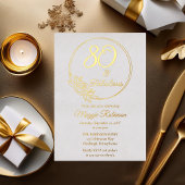 80と素晴らしい80th誕生日パーティーがスタンプ 箔招待状