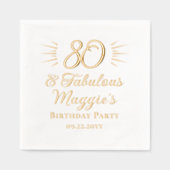 80と素晴らしい80th誕生日パーティー 箔ナプキン (正面)