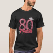 80と素晴らしい80th誕生日女性女子ダイヤモンド tシャツ (正面)
