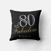 80と素晴らエレガントしいブラック80誕生日 クッション (裏面)