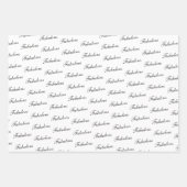 80と素晴らエレガントしいブラック80誕生日 ラッピングペーパーシート (正面3)