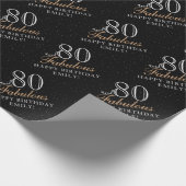 80と素晴らエレガントしいブラック80誕生日 ラッピングペーパー (角)