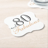 80と素晴らエレガントしい80誕生日 ペーパーコースター (アングル)