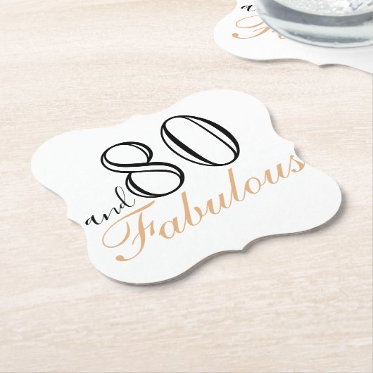 80と素晴らエレガントしい80誕生日 ペーパーコースター (アングル)