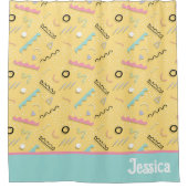 80と90のシャワーカーパーソナライズされたテン シャワーカーテン (正面)