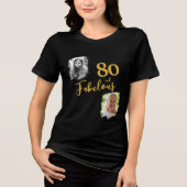80とFabulous 2 Photo 80誕生日 トライブレンドTシャツ (正面)