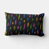 80のカラフルレトロネオン稲妻模様 ランバークッション (裏面)