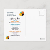 80のカラフルレトロ誕生日パーティーをパーソナライズ ポストカード (裏面)