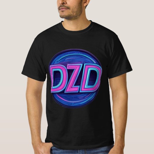80のテーマのDZDロゴ Tシャツ (正面)