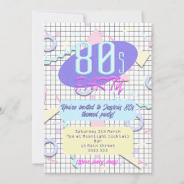 80のテーマ別パーティの招待状 招待状