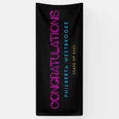 80のネオンライト卒業パーティーおめでとう 横断幕 (縦)