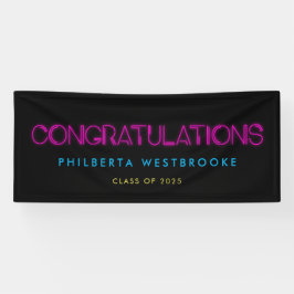 80のネオンライト卒業パーティーおめでとう 横断幕