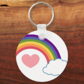 80のハート&レインボー – keychain キーホルダー (正面)