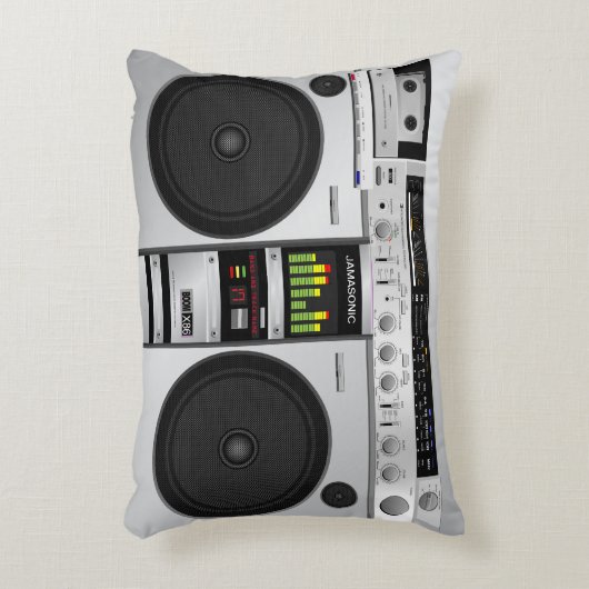 80のパーソナライズされたレトロブームボックス枕 アクセントクッション (正面(垂直))