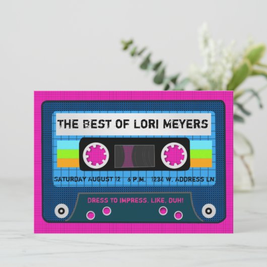 80のパーティーミックステープ最高のの使用 招待状 (スタンド正面)