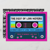 80のパーティーミックステープ最高のの使用 招待状 (正面/裏面)