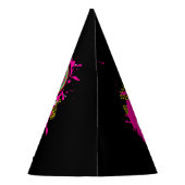80のパーティー誕生日またはイベントレトロピンクブラック パーティーハット (裏面)