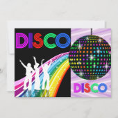 80のファンキーテーマディスコ誕生日パーティー 招待状 (正面)