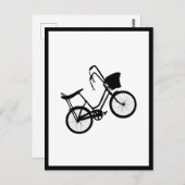 80のホイリー(黒)折り畳みグリーティングカード ポストカード (正面/裏面)