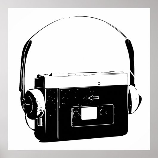 80のポータブルカセットプレーヤー、ウォークマン。 ポスター (正面)