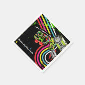 80のレトロおもしろい誕生日パーティー（ばちゃばちゃ）跳ねるプレート スタンダードカクテルナプキン (角)