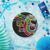 80のレトロおもしろい誕生日パーティー（ばちゃばちゃ）跳ねるプレート ペーパープレート (パーティー)