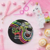 80のレトロおもしろい誕生日パーティー（ばちゃばちゃ）跳ねるプレート ペーパープレート (パーティー)