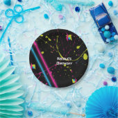 80のレトロおもしろい誕生日パーティー（ばちゃばちゃ）跳ねるプレート ペーパープレート (パーティー)