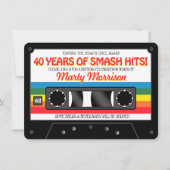 80のレトロカセット誕生日パーティー 招待状 (正面)