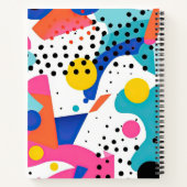 80のレトロカラフル形状合成ノートブック ノートブック (裏面)