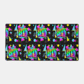 80のレトロファッションスタイルカラフル図形 デスクマット (正面)