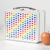 80のレトロレインボーハート メタルランチボックス (インサイチュ)