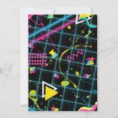 80のレトロローラースケートで滑るスケート誕生日パーティー 招待状 (裏面)