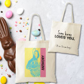 80のレトロヴィンテージイースターバニートートバッグ トートバッグ